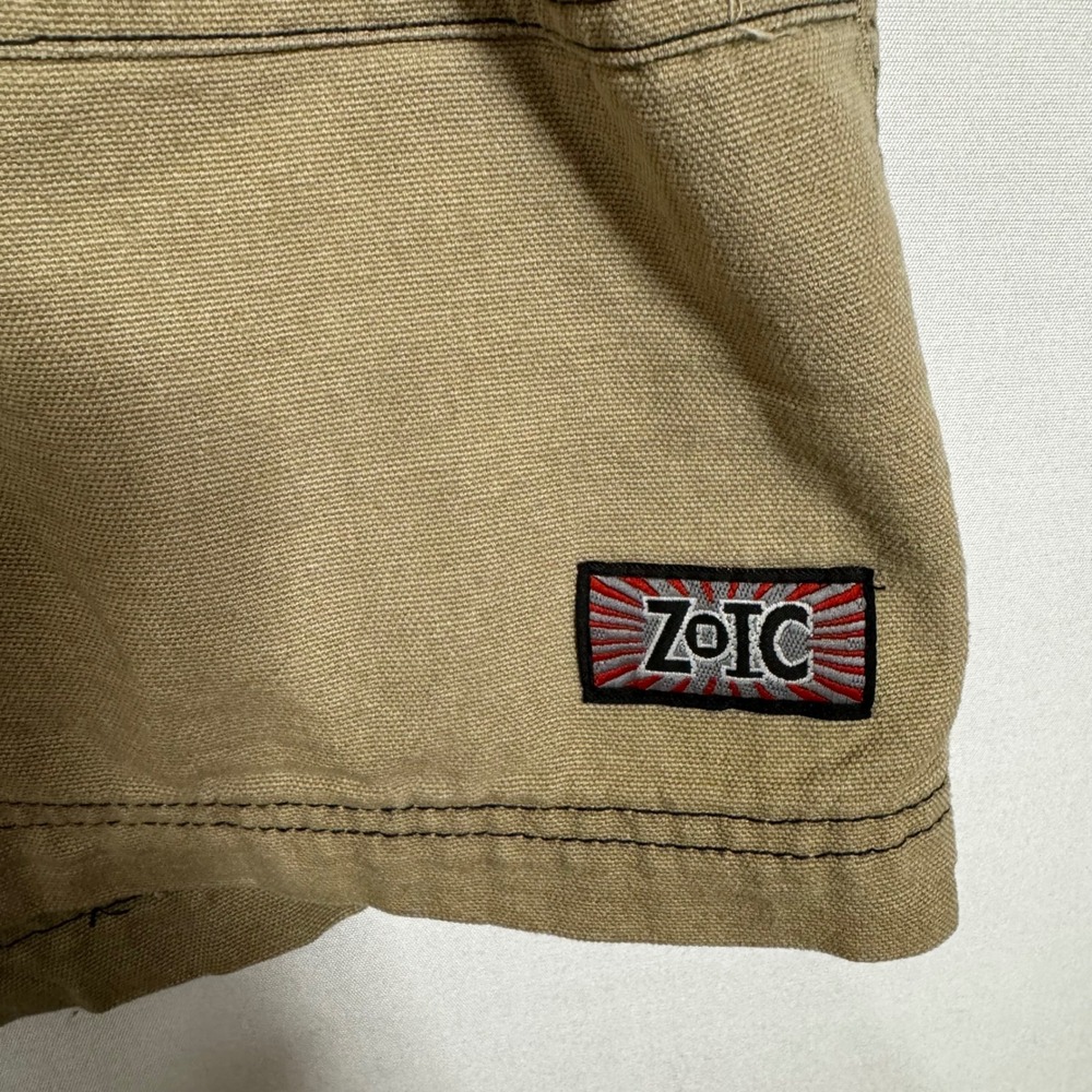 Zoic Vintage Mountain Bike Shorts Khaki Tan Canvas Belted MTB Mens L Made in USA - Picture 4 of 6